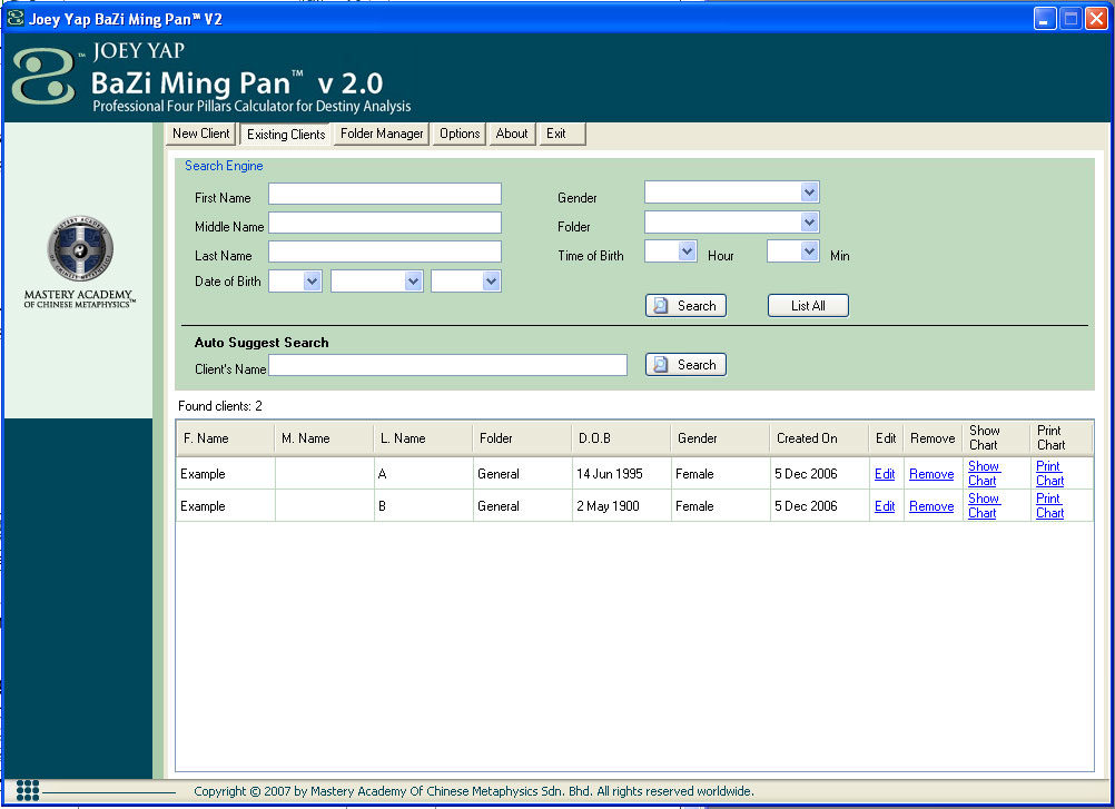 Joey Yap Bazi Chart Calculator