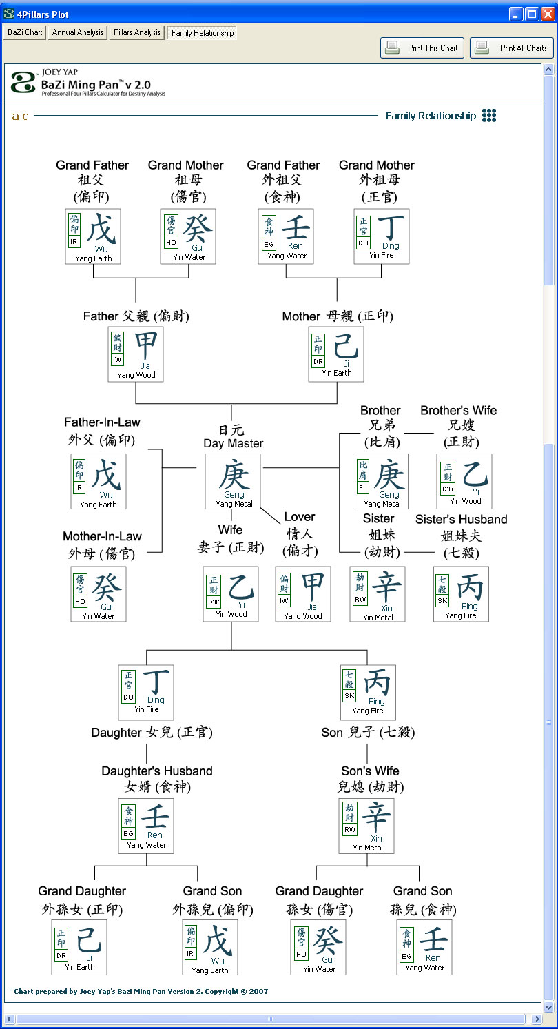 Joey Yap Plot Bazi Chart