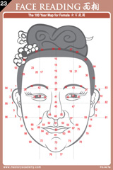 The Face Reading Reference Chart - The 100 year map for Female